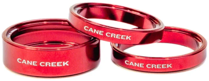 Cane Creek Interlok Chroma Studio Headset Spacer Kit – (1) 10mm (2) 5mm Red