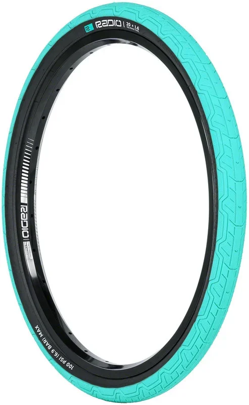 Radio Raceline Oxygen Tire – 20 x 1.6 Clincher Folding Teal/Black 120 TPI
