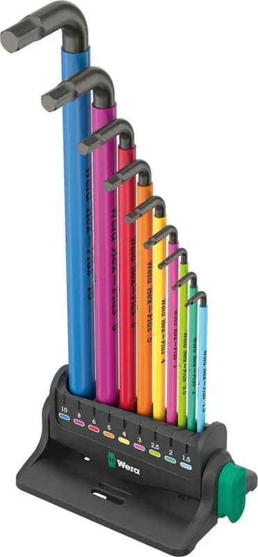 Wera 950/9 Hex-Plus Multicolor 3 L-Key Wrench Set – Metric