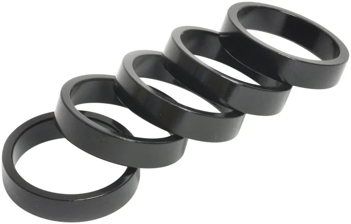 Wheels Manufacturing Aluminum Headset Spacer – 1-1/8″ 7.5mm Black 5-pack