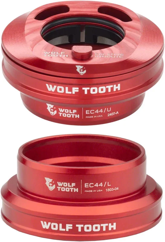 Wolf Tooth Premium Internal Headset – EC44 Upper / EC44 Lower For Enve In-Route System Only Red